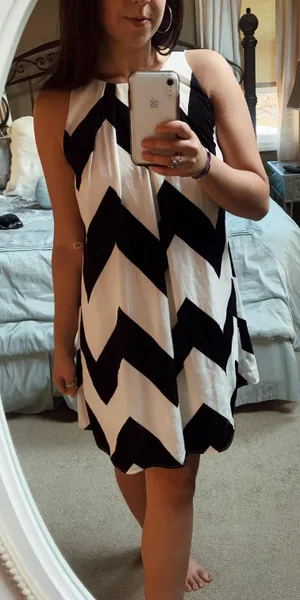 Pink Owl Black And White Patterned Dress thumbnail 4