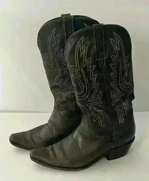 Charlie 1 Horse Mad Dog Calf Cowboy Boots Chocolate Brown Size 7.5 thumbnail 1