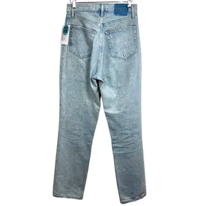 Abercrombie & Fitch Curve Love 90s Straight Ultra High Rise Blue Jeans Size 27 4 thumbnail 2