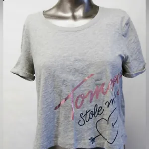 Tommy Hilfiger Gray Crop Top with Pink Accents thumbnail 3