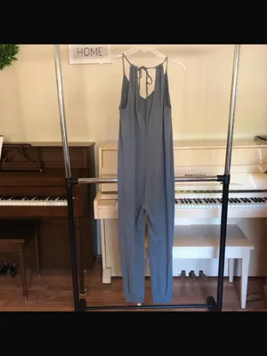 Zara Light Blue Spaghetti-Strap Casual Jumpsuit thumbnail 2