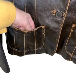 Dollhouse Faux Leather‎ Blazer Jacket Women's M Brown Vintage Style Moto Coat thumbnail 2