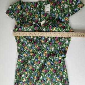 NWT Maeve Anthropologie Cecily Midi Dress‎ XS Green Pomegranate Floral Fruit thumbnail 10