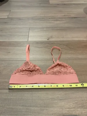 LIVELY LIGHTLY LINED PLUNGE SHELL TRIANGLE BRALETTE‎ PINK SIZE SMALL thumbnail 4