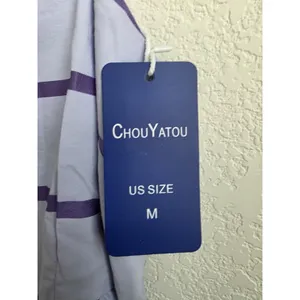 ChouYatou Purple Stripe Maxi Sundress NEW Women Size Medium As Seen On tiktok thumbnail 5