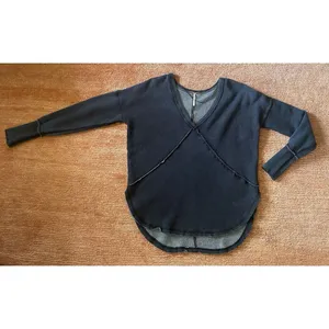Free People Women’s Indigo Western Long Sleeve Cotton Pullover Top Size SP thumbnail 2