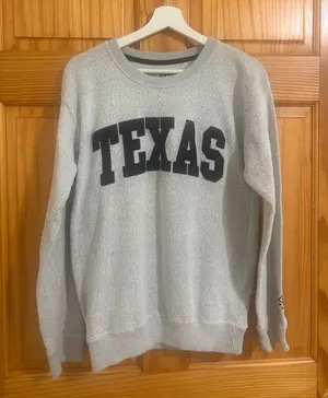 Texas Size Small Grey Crewneck Athleisure Sweatshirt thumbnail 1