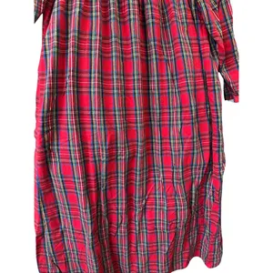 BellePointe Long Nightgown Plaid‎ Flannel Medium Christmas Eyelet Trim Vintage thumbnail 9