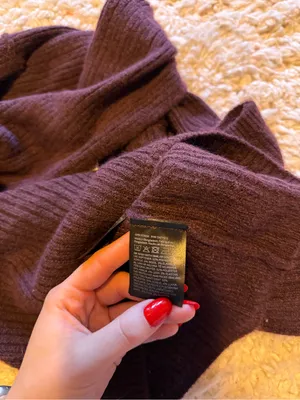 H&M Dark Purple Off-Shoulder Ribbed Women’s Sweater thumbnail 4