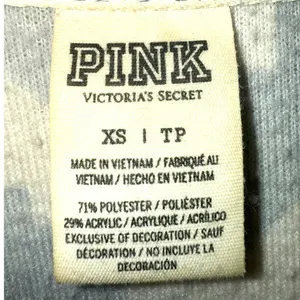 Victoria Secret Sherpa White Blue Jacket pink pull over 1/4 Zip Size XS thumbnail 3