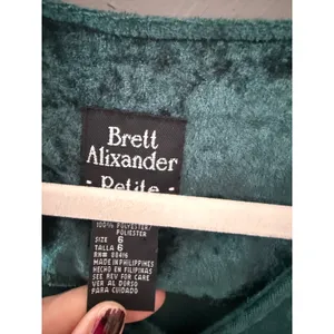 Brett Vintage 90s Teal Green Crushed Velvet Whimsigoth Witchy Maxi Dress Size 6 thumbnail 2