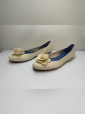 Rothy’s Ivory White Rosette Flower Ballet Flats Size 12 thumbnail 2