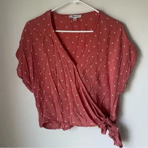 Madewell Dolman Sleeve Wrap Blouse with Tie Front thumbnail 2