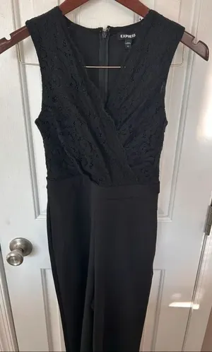 Express women’s sleeveless pants suit size extra small Lacey top wide leg classy thumbnail 1