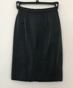 Vintage 90s Leather Straight High Waist Skirt 25” thumbnail 1