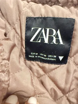 ZARA Sherpa Contrast Hooded‎ Bomber Jacket size Medium Teddy thumbnail 5