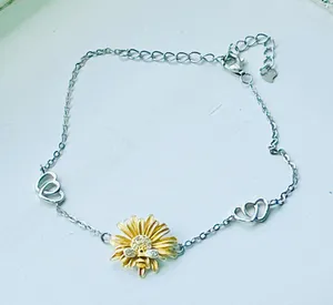 Anthropologie Sterling silver bee daisy bracelet thumbnail 2