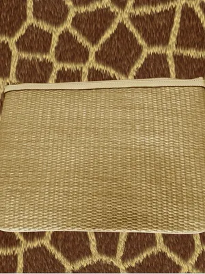 Kate Spade HAND MADE Straw Woven Pouch with Strawberry Embroidery. thumbnail 6