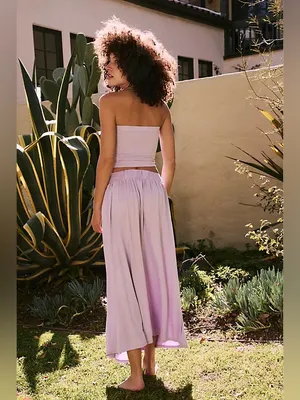 Free People Beach Serenity Midi Maxi Skirt Lilac Lavender Purple Size Medium thumbnail 3