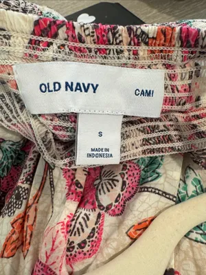 Old Navy Floral Smocked Maxi Dress - White with Pink & Teal- pockets! thumbnail 4