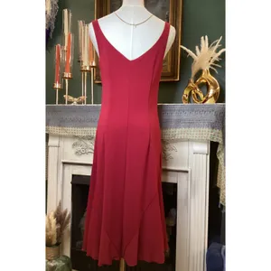 Express Red Cowl Neck Sleeveless Mermaid Midi Dress Size 3/4‎ Vintage Style thumbnail 4