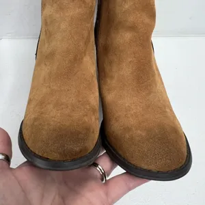 Very Volatile Size 7.5 Bootie Chatter Leopard Leather Calf Hair Stack Heel Brown thumbnail 9