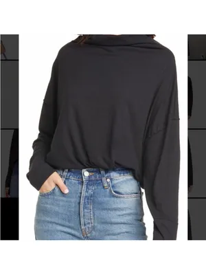 We the Free Free People Bella vista Tunic Thermal in Black Size‎ Small thumbnail 2