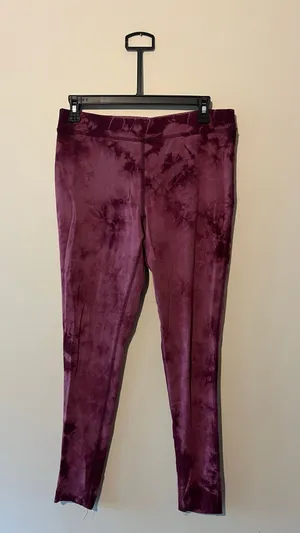 Lysse Purple Tie Dye Acid Wash Bamboo Leggings Soft Stretch Pants L/XL thumbnail 4