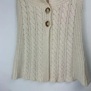 Eddie Bauer Cable Knit Sweater Vest Cardigan Sz Large Wool Blend Button Front thumbnail 5