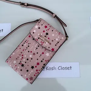 Staci North South Flap Ph Crossbody Twinkle Star Printed - Pink Multi thumbnail 1