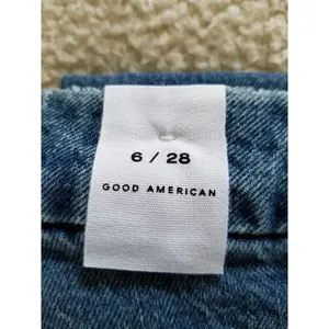 Good American Good Vintage Straight Leg Fray Jeans Indigo Blue Women's Sz 6/28 thumbnail 8