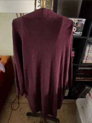 Ann Taylor Plum Purple Open Front Longline Blazer Cardigan XL thumbnail 4