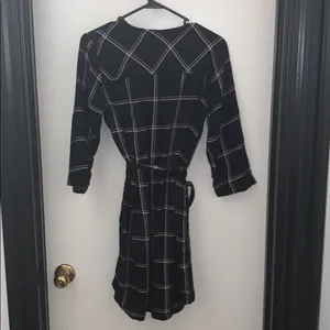 A New Day 3/4 Sleeve Checkered Shirt Dress thumbnail 5