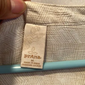 Prana Natassa Crinkle Tunic top sleeveless M v neck pockets cream pullover thumbnail 5