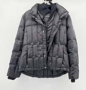Guess Womens Black Down Feather Puffer Jacket Coat T361255 Snap Zip Front Pocket thumbnail 1