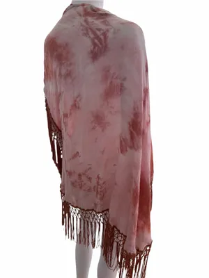 Sonoma Rust and Cream Tie-Dye Fringe Kimono thumbnail 5