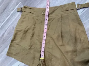 Zara safari granola girl linen blend high rise shorts size small thumbnail 6