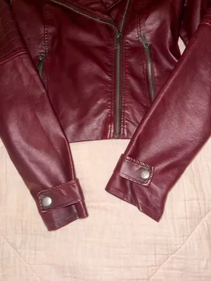 Cape Juby burgundy faux leather jacket thumbnail 3