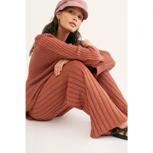 Free People Beach Imogene Oversized Knit Tunic‎ Sweater Top Size Medium Salmon thumbnail 3