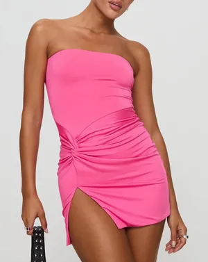 Princess Polly Electric Avenue Strapless Mini Dress Pink thumbnail 1