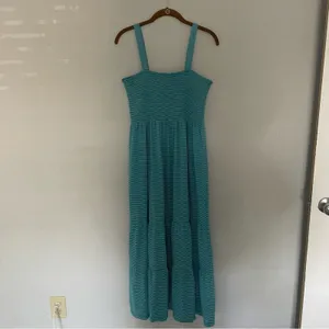 Easel Blue & White Striped Maxi Tiered Dress Summer thumbnail 2