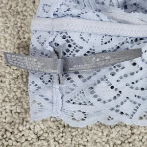 Aerie Lace Bralette Womens S Blue Padded Adjustable Crossed Strap Lingerie Top thumbnail 6