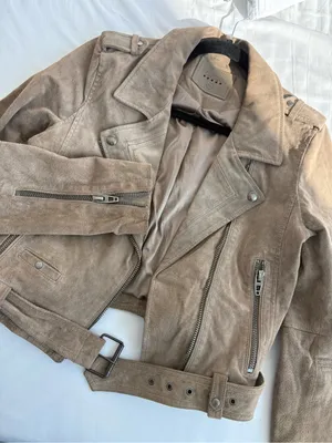 Blank Nyc Brown Genuine Suede Moto Jacket M thumbnail 3
