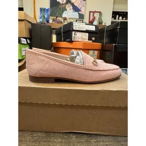 Sam Edelman Women‎ Loraine Loafers Shoes Pink Metallic Linen Size 6.5 Equestrian thumbnail 8