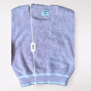 Aritzia Sunday Best Taro Sweater in Pink Cropped Fuzzy‎ Size XXS thumbnail 5