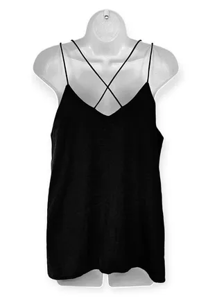 VICI | Medium | Black Satin Groupie Studded Embellished Strappy Tank Camisole thumbnail 8