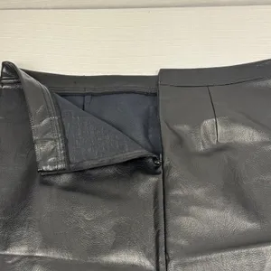 Black Faux Leather A Line Wrap Around Appearance Skirt‎ Plus Size 3XL thumbnail 4
