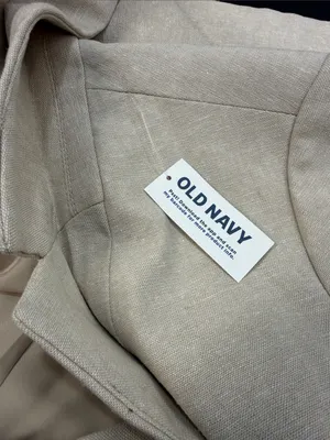 Old Navy NWT Oatmeal Taylor Fitted Linen Blend Suit Blazer Jacket Size Small thumbnail 7