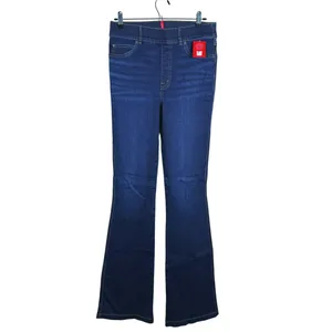 NWT Spanx Pull-On Flare Jeans Stretch Medium Tall Midnight Blue Dark Wash Retro thumbnail 2