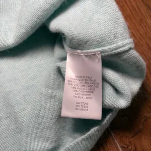 Bianco & Blu Cashmere Silk Wool‎ Knit Sweater Blue Teal Made in Italy Womens L thumbnail 3
